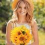 Sunflower Necklace Gifts for Women, 14k Gold Plated Sunflower Necklace Sunflower Gifts You are My Sunshine Necklace Initial Sunflower Jewelry Gifts for Women