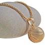 Basketball Pendant Gold Stainless Steel Chain Sports Necklace Hip-hop Jewelry Basketball Fans Gift (Gold)