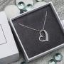 ELEGANZIA Heart Necklace Sterling Silver for Women Girl, Cubic Zirconia Open Heart Pendant Necklace True Love Jewelry Anniversary Birthday for Mom Granddaughter Girlfriend Wife