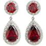 SELOVO Zircon Teardrop Tear Drop Dangle Earrings Jewelry Silver Tone