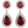 SELOVO Zircon Teardrop Tear Drop Dangle Earrings Jewelry Silver Tone