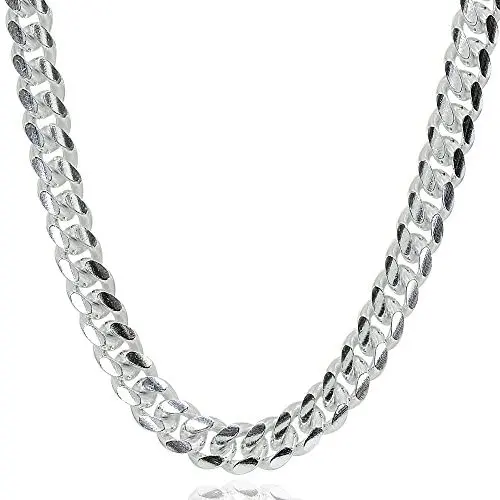 Sterling Silver 5mm Miami Cuban Curb Link Chain Necklace for Men Women Sterling Silver 5mm Miami Cuban Curb Link Chain Necklace for Men Women