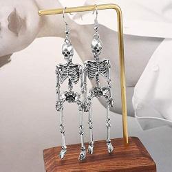 Chamqueen Halloween Skeleton Necklace Earrings Drop Dancing Skeletons Earrings Set Skeleton Dangle Jewelry Set