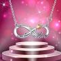 Infinity Necklaces for Women Sterling Silver Rose Necklaces Birthday Mothers Day Gifts for Mom Girlfriend Wife Daughter