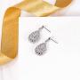 EVER FAITH 925 Sterling Silver Elegant Pave CZ Hollow-out Gastby Inspired Chandelier Earrings Clear