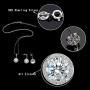 EVER FAITH 925 Sterling Silver CZ Gorgeous Round Cut Wedding Pendant Necklace Earrings Set
