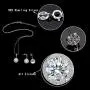 EVER FAITH 925 Sterling Silver CZ Gorgeous Round Cut Wedding Pendant Necklace Earrings Set EVER FAITH 925 Sterling Silver CZ Gorgeous Round Cut Wedding Pendant Necklace Earrings Set