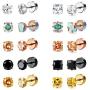 Besteel 10 Pairs Stainless Steel CZ Stud Earrings for Women Men Tragus Round Cubic Zirconia Flat Back Screw Back 20G Ear Piercing Set 3MM-7MM