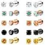 Besteel 10 Pairs Stainless Steel CZ Stud Earrings for Women Men Tragus Round Cubic Zirconia Flat Back Screw Back 20G Ear Piercing Set 3MM-7MM