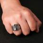 HZMAN Mens Vintage Poker Games Casino Cocktail Party Stainless Steel Biker Spade Ring