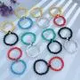 LIU JUN Couples Bracelets for Women Men, Beaded Friendship Charm Bracelets for Teen Girls Matching Beads Stone Stretch Sister Gifts Jewelry(2pcs)