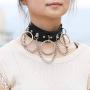 BeeGift Gothic Jewelry-Love Heart Adjustable Leather Choker Punk Rock PU Necklace Goth Choker Soft Collar Chain for Women Girls Cosplayer