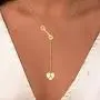 SENFAI Horse Snaffle bit Heart Shaped 26 First Initial Letters Personality Name Y Necklace 18'' 3 Tone SENFAI Horse Snaffle bit Heart Shaped 26 First Initial Letters Personality Name Y Necklace 18'' 3 Tone
