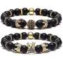 BOMAIL 8mm Crown King Charm Bracelet for Men Women Black Matte Onyx Natural Stone Beads Couple Jewelry BOMAIL 8mm Crown King Charm Bracelet for Men Women Black Matte Onyx Natural Stone Beads Couple Jewelry