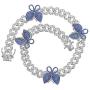 Iced Out Hip Hop Bling Women Jewelry White Pink Cz 12MM Cuban Chain Butterfly Necklace 16''