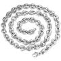Trendsmax 7mm Coffee Beans Link Chain Necklace Gold Plated Stainless Steel Twisted Rope Chain for Men Women Hip Hop Rappers Necklace