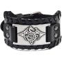 GUNGNEER Men Black Celtic Dragon Leather Bracelet Elastic Irish Strength Power Protection Irish Jewelry Accessories