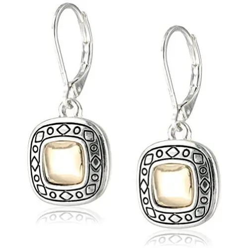 Napier ''Pattern Balance'' Two-Tone Leverback Drop Earrings Napier ''Pattern Balance'' Two-Tone Leverback Drop Earrings