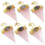 Nupuyai Triangle Healing Crystal Point Pendant for Women Men, Gold Plated Moon Necklace Oval Labradorite Jewelry