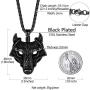 Richsteel Wolf Teeth/Wolf Pendant Necklace for Men 316 Stainless Steel/18K Gold Plated/Black Viking Wolf Nordic Jewelry(with Gift Box)