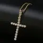 TOPGRILLZ 14K Gold&Silver Plated Iced Out CZ 3'' Lab Diamond Cross Pendant Chain for Men and Women TOPGRILLZ 14K Gold&Silver Plated Iced Out CZ 3'' Lab Diamond Cross Pendant Chain for Men and Women