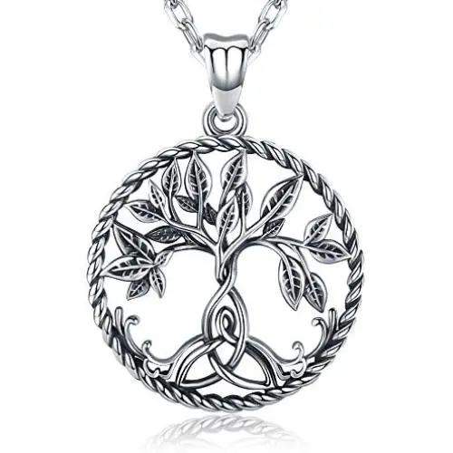 Aniu Tree of Life Necklace, Celtic Family Tree Pendant for Women, Sterling Silver Jewelry Gift - Oxidized Special Effect Aniu Tree of Life Necklace, Celtic Family Tree Pendant for Women, Sterling Silver Jewelry Gift - Oxidized Special Effect