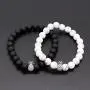 POSHFEEL Pineapple Charm Bracelets for Lovers Couple Black Matte Agate & White Howlite 8mm Beads Bracelet, 7.6''+7.2'' POSHFEEL Pineapple Charm Bracelets for Lovers Couple Black Matte Agate & White Howlite 8mm Beads Bracelet, 7.6''+7.2''
