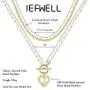 IEFWELL Gold Necklaces for Women Girls, 14K Gold Plated Heart Pendant Gold Chain Necklaces for Women Layering Necklaces for Girls Jewelry