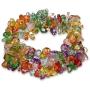 LINJIE JEWELRY Synthetic Amethyst/Turquoise/Rock Crystal Bracelet Quartz Healing Chakra Crushed Stone Chips Chunky Stretch Strand