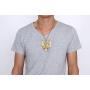 VNOX Jewelry Stainless Steel Egyptian Ankh Cross Horus Bird Heavy Pendant Necklace for Men Boy,24''