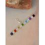 YoTreasure Chakra Stone Solid 925 Sterling Silver Link Chain Bracelet 8''