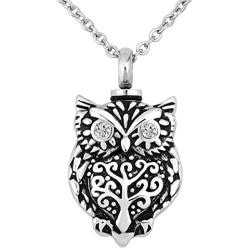 Owl Animal Urn Necklace for Ashes Keepsake Memorial Cremation Pendant