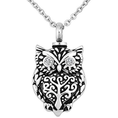 Owl Animal Urn Necklace for Ashes Keepsake Memorial Cremation Pendant