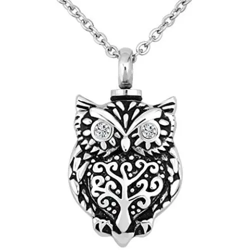 Owl Animal Urn Necklace for Ashes Keepsake Memorial Cremation Pendant Owl Animal Urn Necklace for Ashes Keepsake Memorial Cremation Pendant