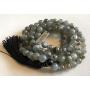 Crystal Mala Beads Necklace Reiki Healing Gem Stones Blessed & Energized Handmade 108 Buddhist Prayer Beads Buddha Beaded Necklaces Yoga Meditation Jewelry - w/Velvet Pouch ( Labradorite, 8 mm )