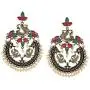 Efulgenz Boho Vintage Antique Gypsy Tribal Crystal Kundan Indian Oxidized Silver Chandbali Dangle Earrings Jewelry Efulgenz Boho Vintage Antique Gypsy Tribal Crystal Kundan Indian Oxidized Silver Chandbali Dangle Earrings Jewelry