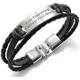 GAGAFEEL Leather Cuff Bracelet Braided Rope Custom Engraved Logo ID Stainless Steel Bangle DIY Birthday Xmas Gift