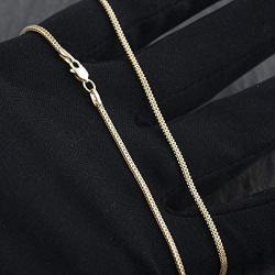Pori Jewelers 18K Gold 1.5mm Franco Square Box Chain Necklace for Women -Multiple Lengths Available