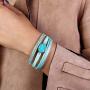 FANCY SHINY Leather Wrap Bracelet Boho Cuff Bracelets Crystal Bead Bracelet with Magnetic Clasp Jewelry Gifts for Women Teen Girls