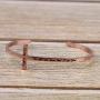 MEMGIFT Religious Rose Gold Bracelets for Women Girls Christian Cross Cuff Baptism Faith Bible Verse Jewelry Stainless Steel Confirmation Birthday for Mother Sister Wife Friends