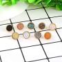 Lenias 6 Pairs Druzy Crystal Stud Earrings Round Triangle Cute Studs Earrings Set Pierced Fashion Jewelry for Women Men Girls