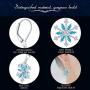 JO WISDOM 925 Sterling Silver White/Blue CZ Snowflake Leverback Earrings Drop & Dangle Earrings