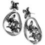 PZ Paz Creations 925 Sterling Silver Multi Floral Dangle Earrings, made in Israel