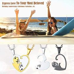FaithHeart Yin Yang Necklace, Personalized Engraving Stainless Steel/18K Gold Plated Puzzle Pendant Jewelry for Couples with Adjustable Rolo Chain