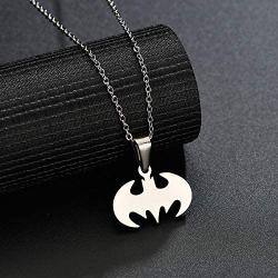RZCXBS Womens Men Lightweight Surgical Stainless Steel Bat Man Necklace Charm Batman Insect Necklace