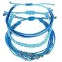 Minagoo Bohemian Wave Bracelet Set for Women Wax Coated Braided Rope Beach Jewelry