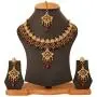 Touchstone Indian Bollywood Gorgeous Intricate Workmanship Mughal White Colorful Rhinestone Crystal Wedding Designer Jewelry Choker Necklace Set in Gold and Silver Tone for Women.