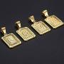 Hermah 26 Gold Plated Square Capital Initial Letter Charm Pendant Necklace for Men Women Box Steel Chain 18-22inch