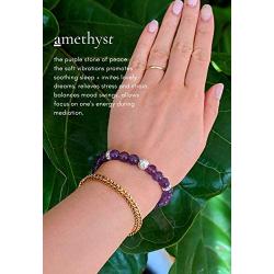 Amethyst Crystal Bracelet for Women Healing Love, Lava Rock Aromatherapy Diffuser Bracelet with Lavender Essential Oil, Chakra Yoga Meditation Bracelet