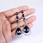 EVER FAITH Austrian Crystal Bridal Hollow-out Teardrop Pierced Dangle Earrings